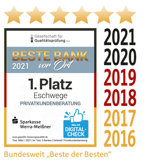 Ausgezeichnete Beratung – Beste Bank vor Ort